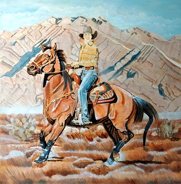 Cowboy oil painting by Greg Paton entitled Big Hat.