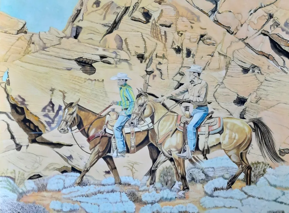 Oil painting by Greg Paton entitled Brothers.